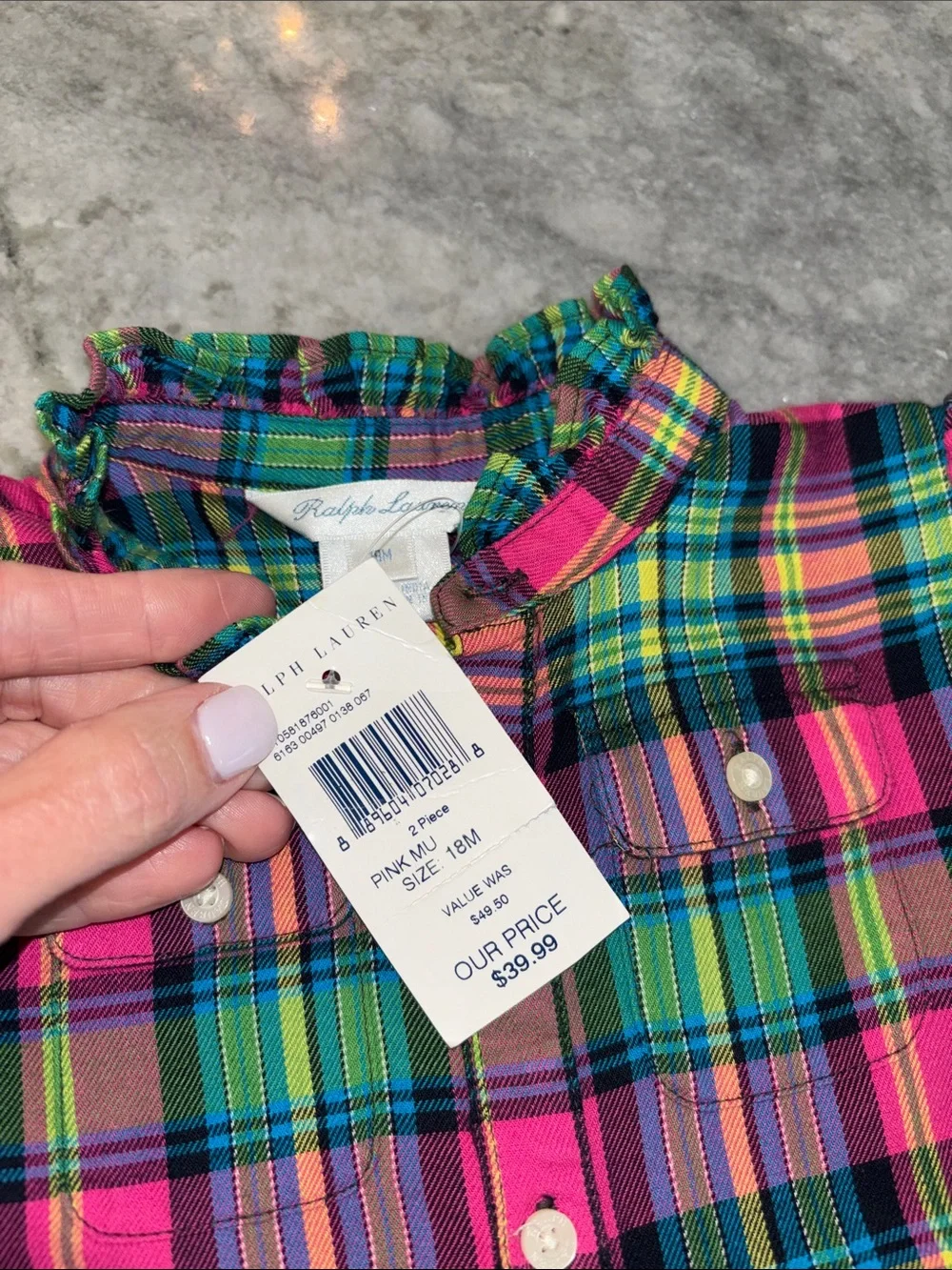 NWT Ralph Lauren Plaid Dress, 18M